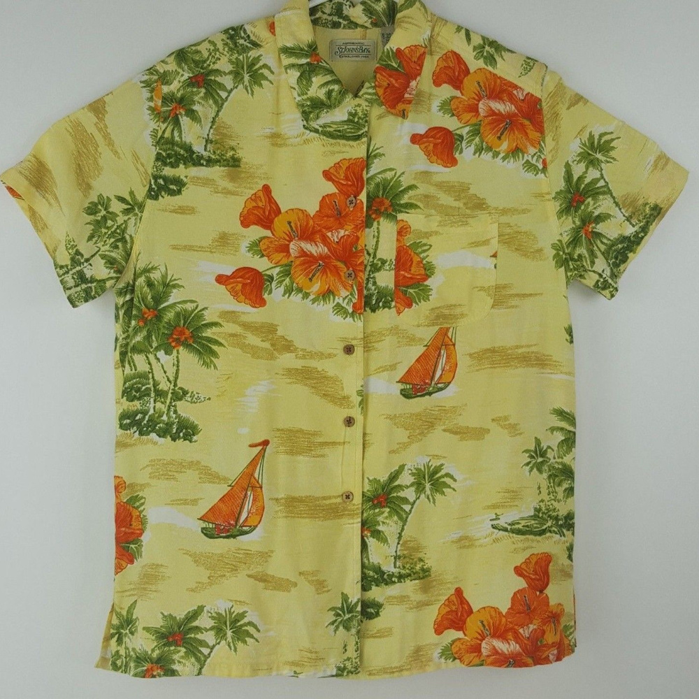 St Johns Bay Mens Floral Medium Button Up Shirt